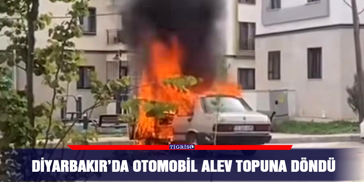 Diyarbakır’da otomobil alev topuna döndü