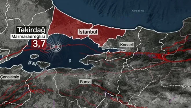 Marmara Denizi'nde 3,7 büyüklüğünde deprem