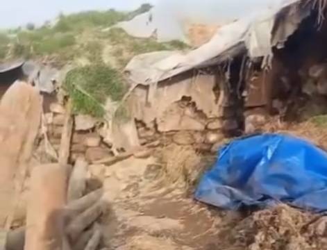 Şiddetli yağış ahırı yıktı