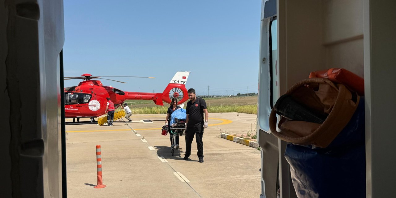 Diyarbakır'da ağaçtan düşen şahıs helikopterle hastaneye nakledildi