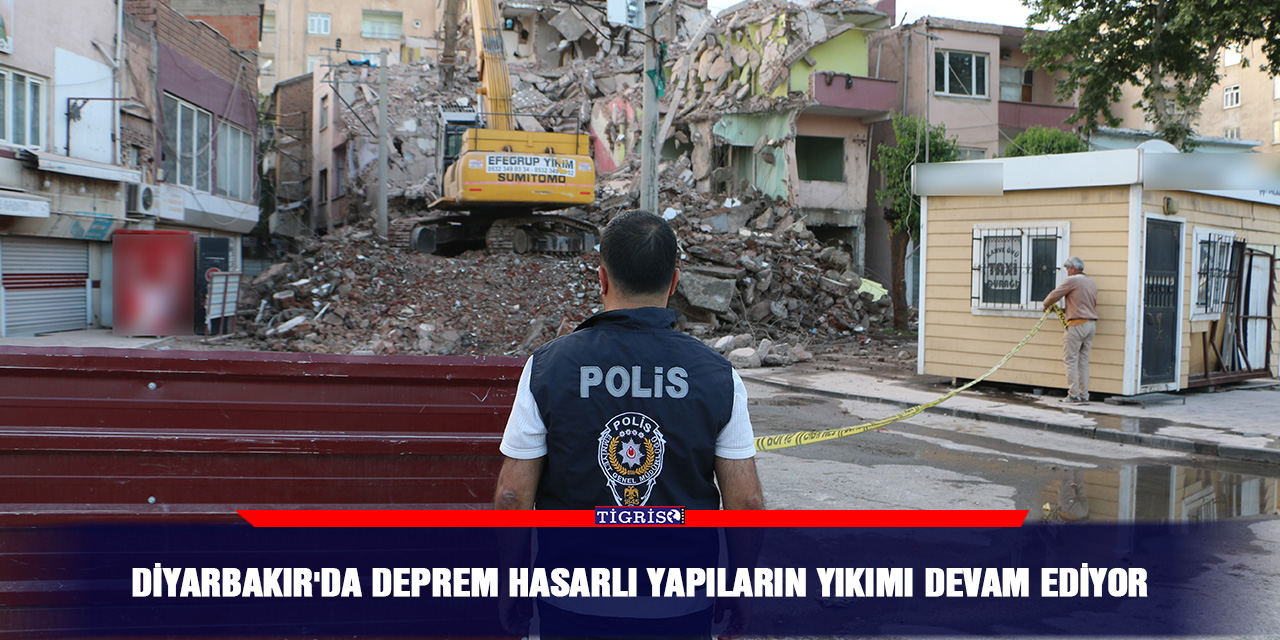 VİDEO - Diyarbakır'da deprem hasarlı yapıların yıkımı devam ediyor