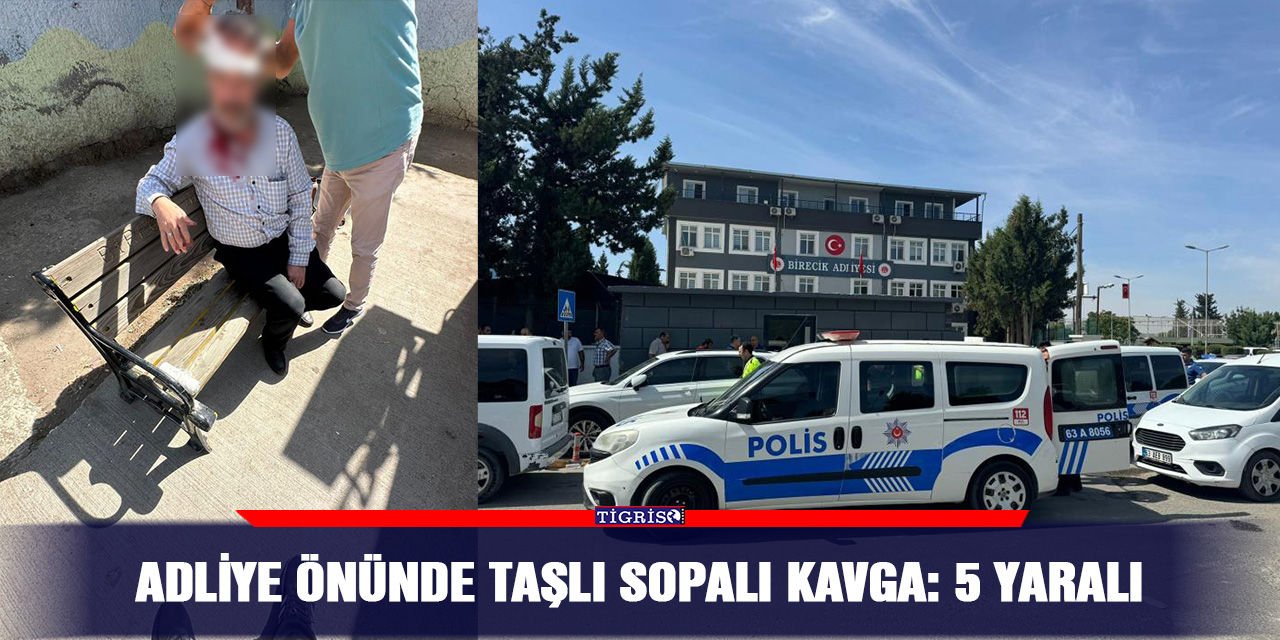 Adliye önünde taşlı sopalı kavga: 5 yaralı