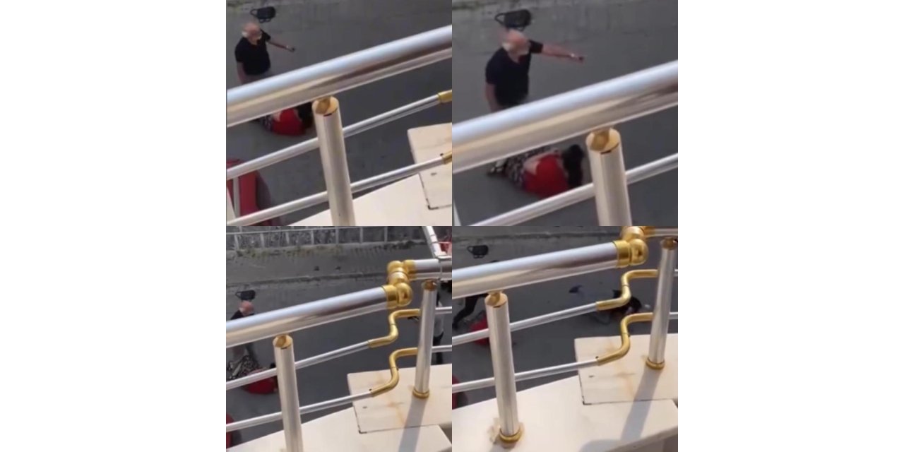 VİDEO - Sokakta Dehşet! Eşini Bıçakla Rehin Aldı