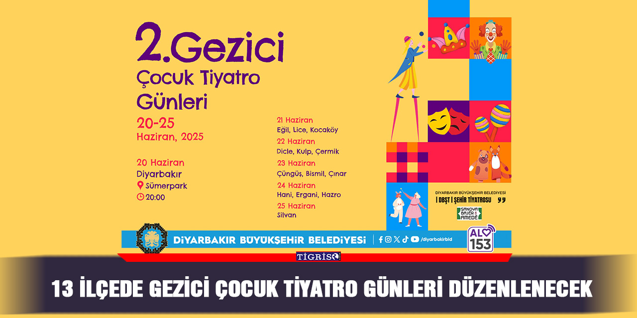 13 ilçede Gezici Çocuk Tiyatro Günleri düzenlenecek