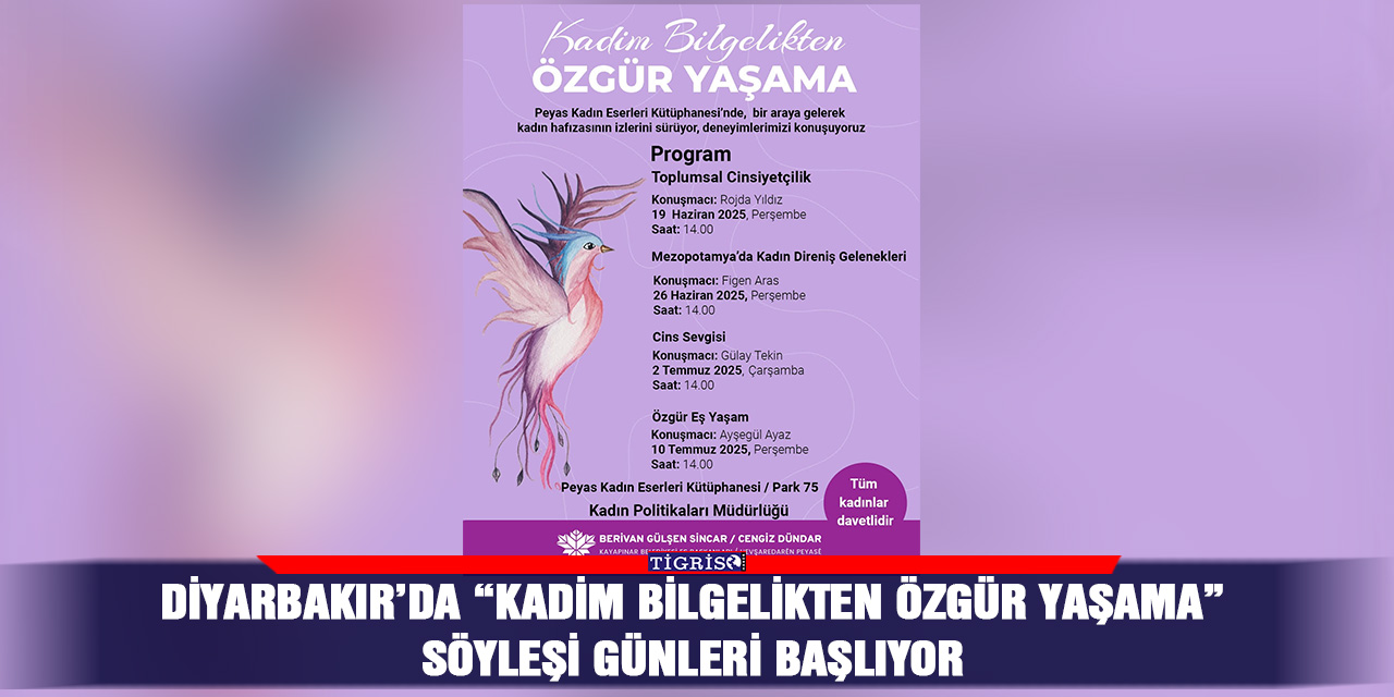 Diyarbakır’da “Kadim Bilgelikten Özgür Yaşama” söyleşi günleri başlıyor