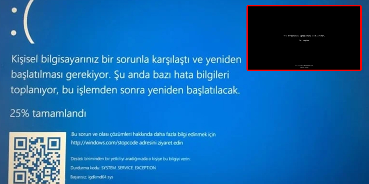 Windows'un mavi ekranı karardı!