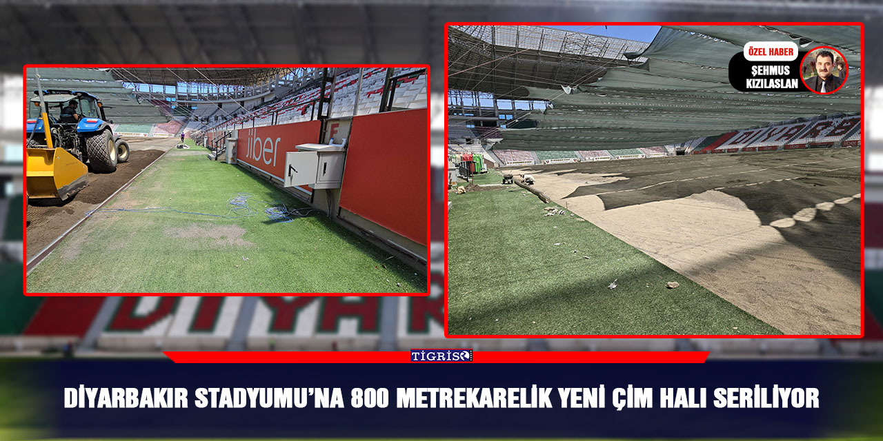 Diyarbakır Stadyumu’na 800 metrekarelik yeni çim halı seriliyor