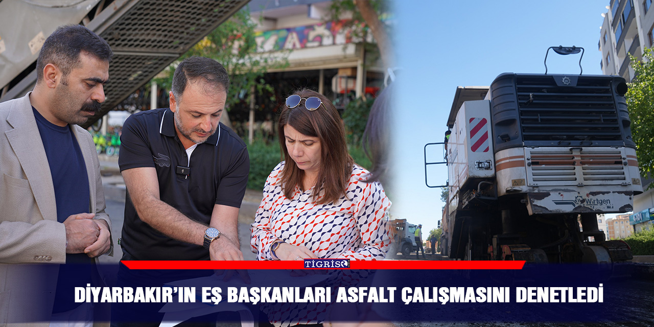 Diyarbakır’ın eş başkanları asfalt çalışmasını denetledi