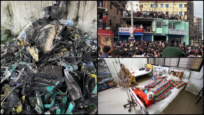 Bangladeş'te uçak okul kampüsüne düştü: 25'i çocuk 27 kişi öldü