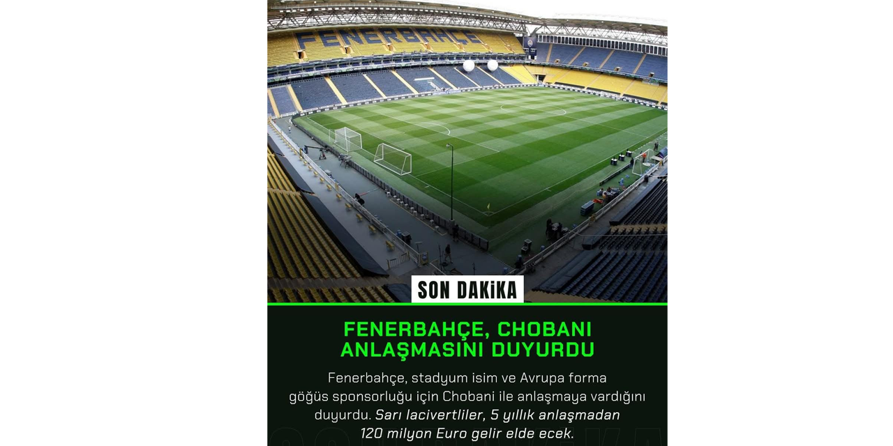 Süper lig Takımı Chobani ile 14 Milyon Euro Sponsorluk
