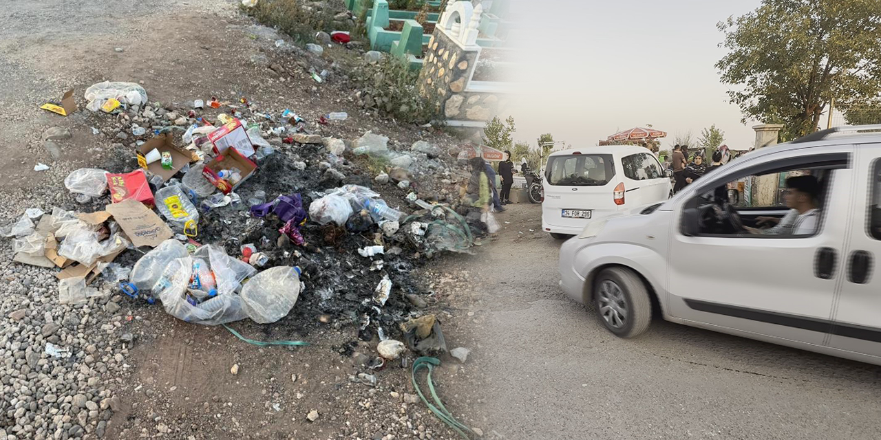 ​​​​​Diyarbakır Yeniköy Mezarlığı'nda araç ve çöp isyanı