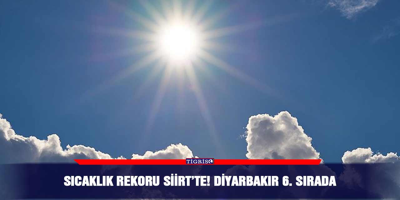 Sıcaklık rekoru Siirt’te! Diyarbakır 6. sırada
