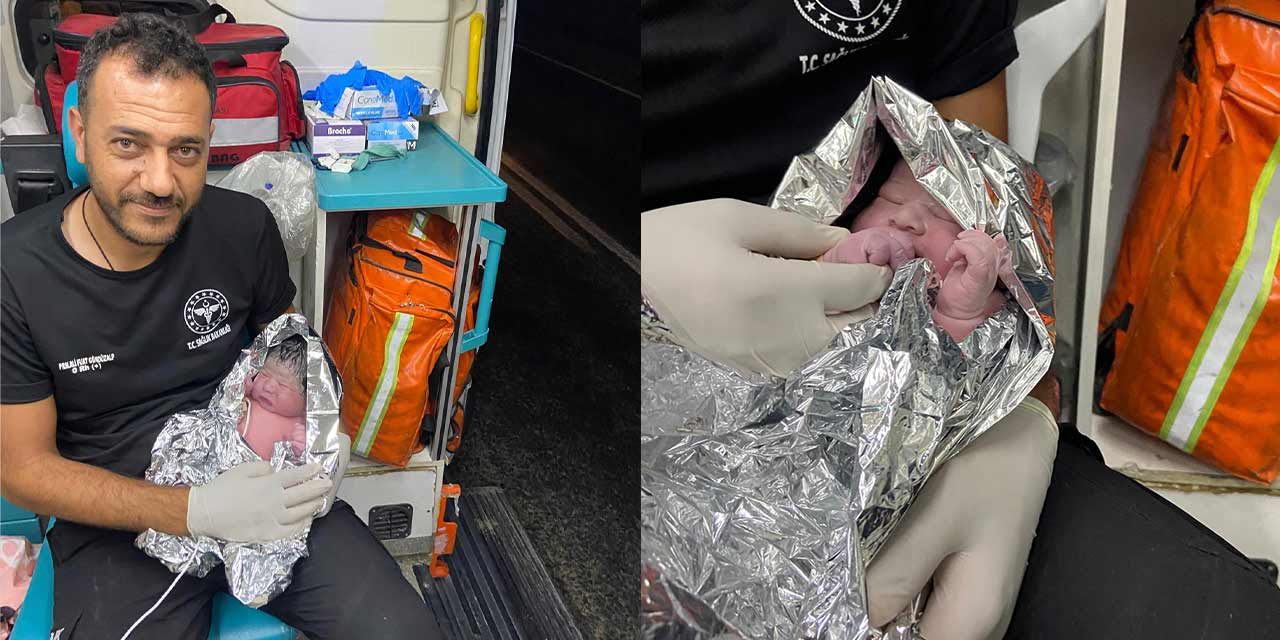 Ambulansta doğum yaptı