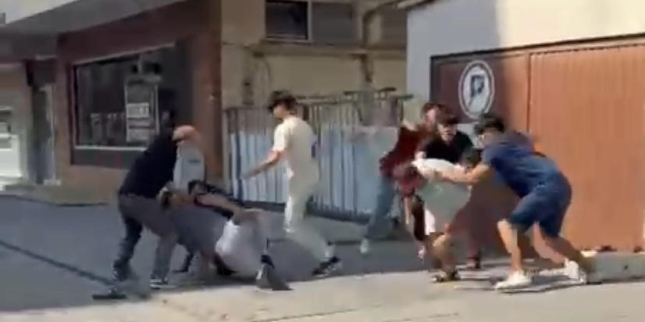 İki grup arasında taşlı kavga