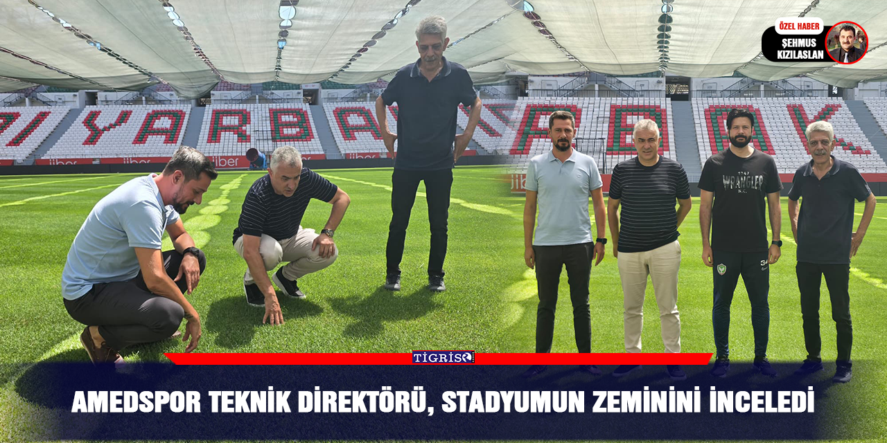 Amedspor Teknik Direktörü, stadyumun zeminini inceledi