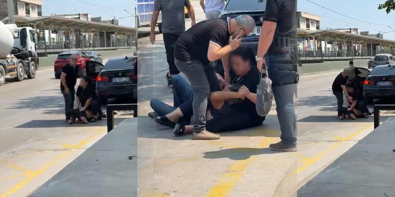 Eski kocasını tekme tokat dövdü