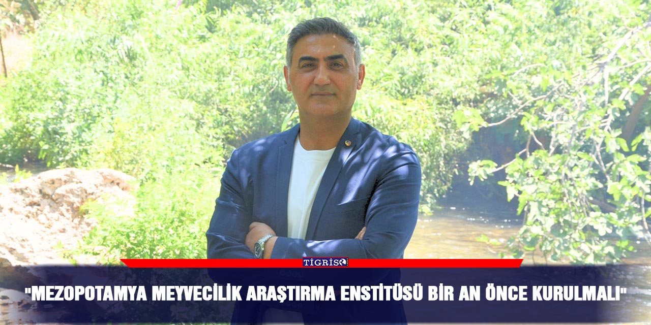 "Mezopotamya Meyvecilik Araştırma Enstitüsü bir an önce kurulmalı"