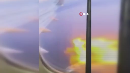 Yolcu uçağında korku dolu anlar: Motoru alev aldı