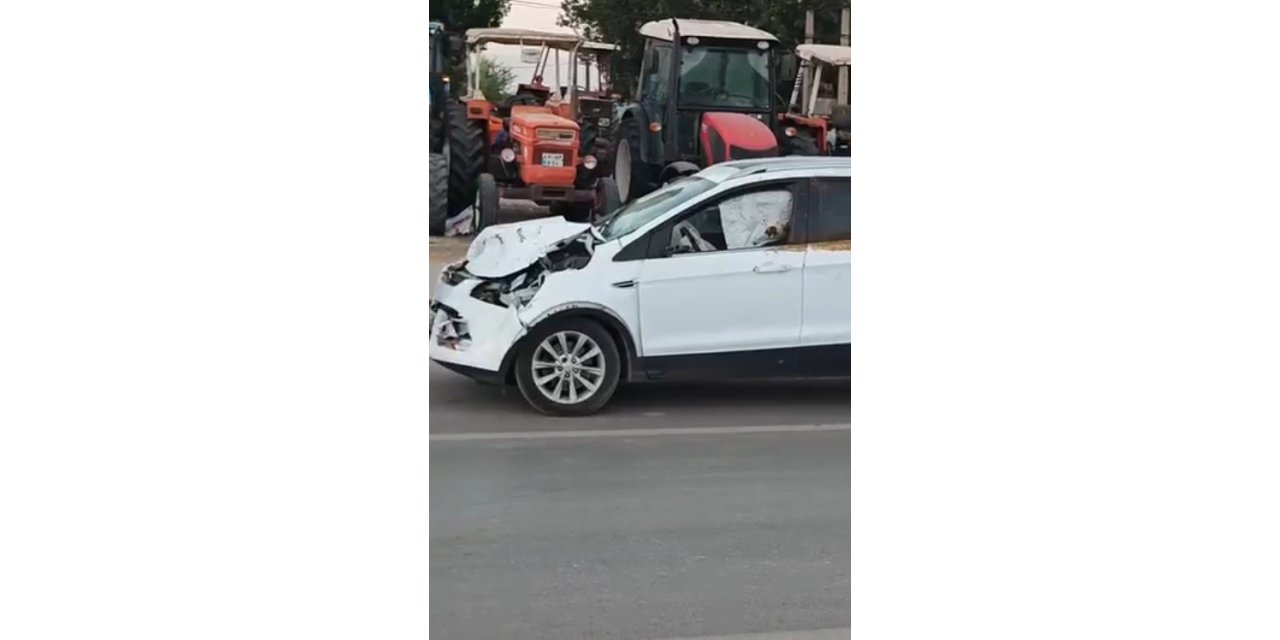 Otomobil ineğe çarptı