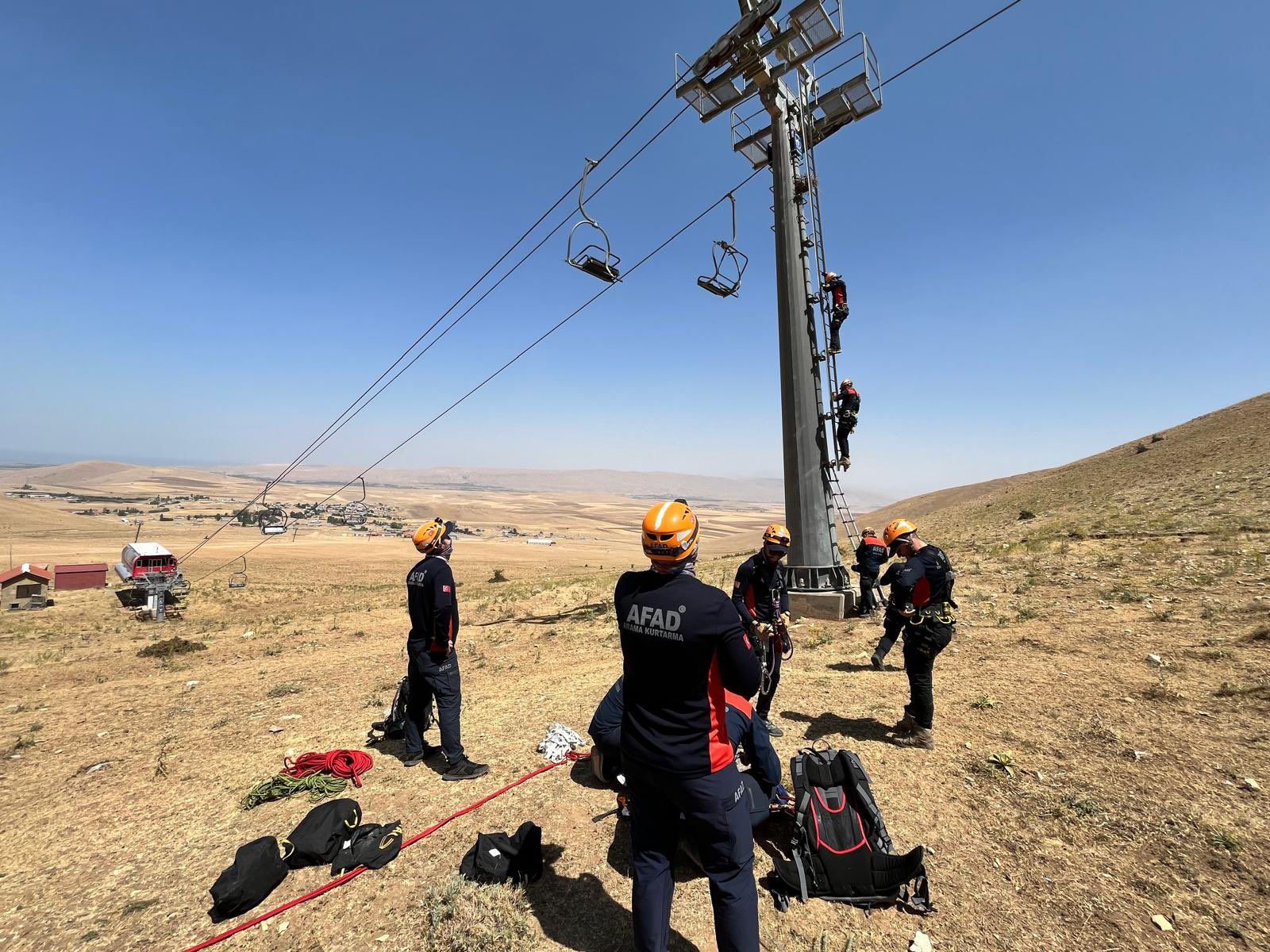 AFAD’dan teleferik kurtarma tatbikatı