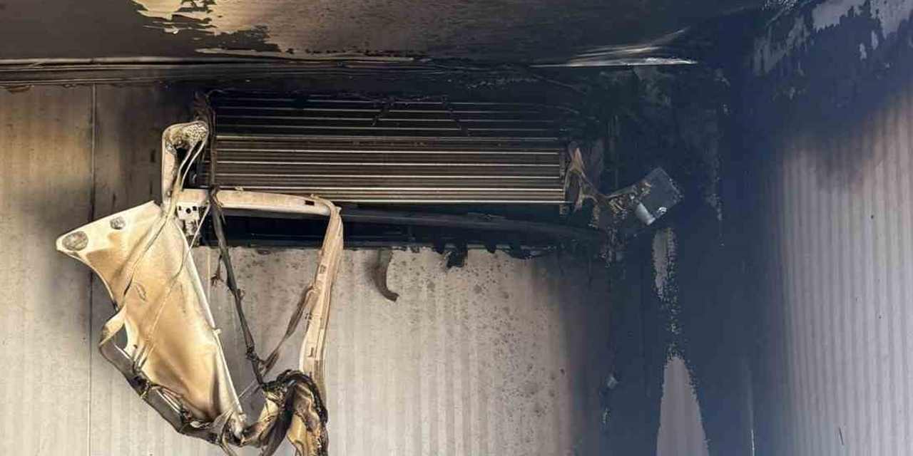 Üç gün açık bırakılan klima yangına sebep oldu