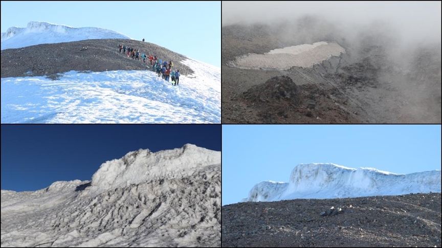 Ağrı Dağı'nın zirvesindeki buzullar küçülüyor