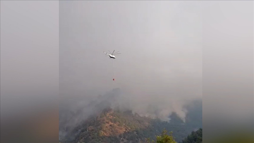 Denizli'de çıkan orman yangınına müdahale sürüyor