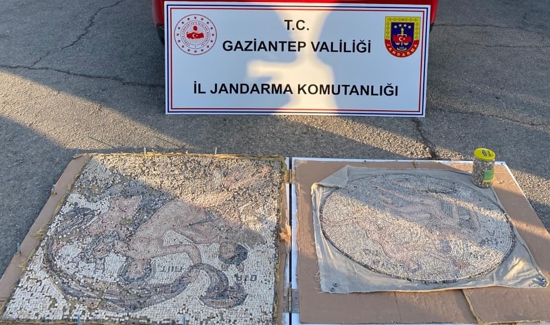 Tarihi eser niteliğinde iki mozaik ele geçirildi