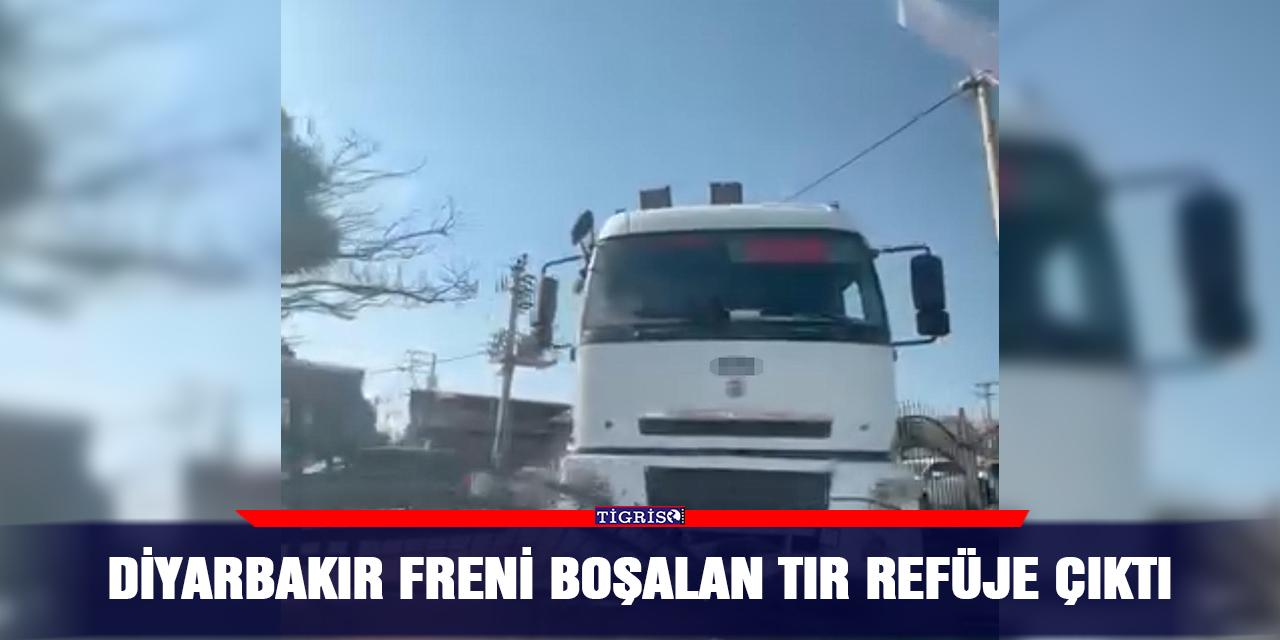 Diyarbakır freni boşalan tır refüje çıktı