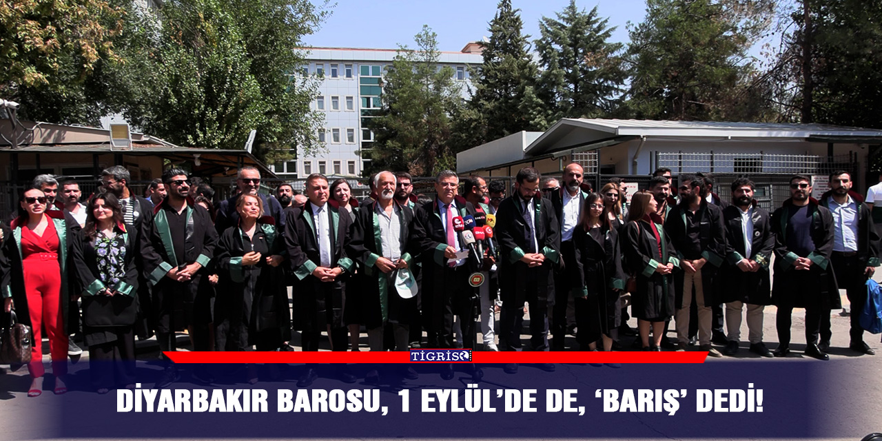 Diyarbakır Barosu, 1 Eylül’de de, ‘Barış’ dedi!
