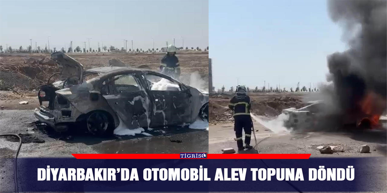 Diyarbakır’da otomobil alev topuna döndü