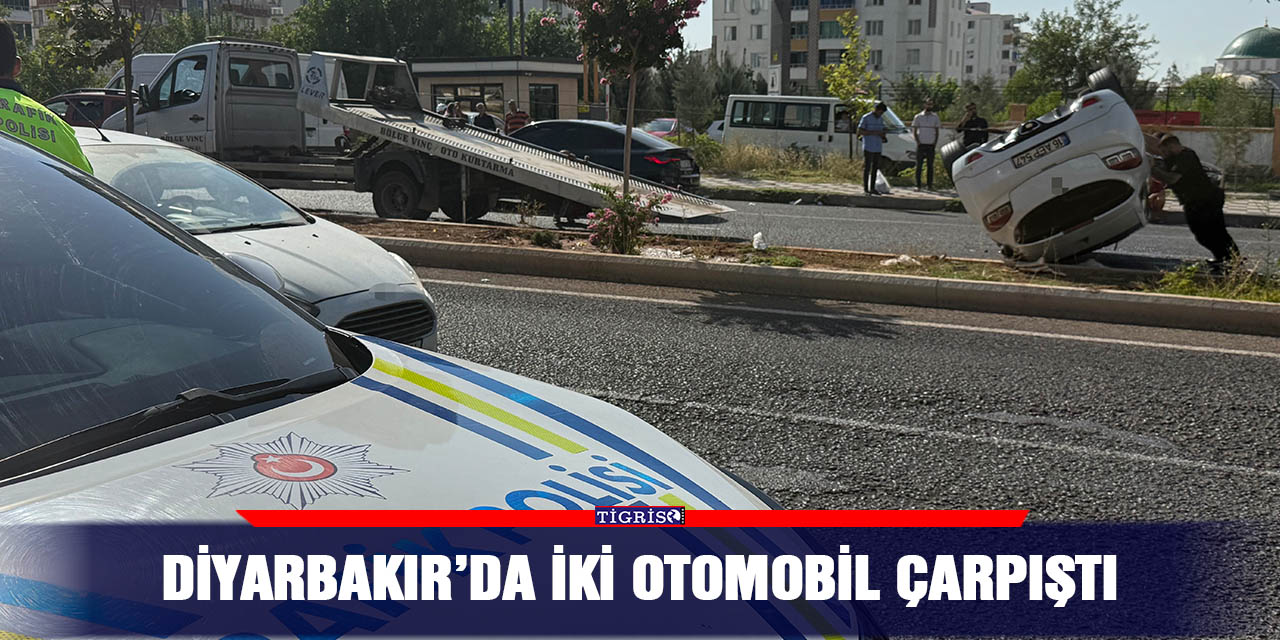 Diyarbakır’da iki otomobil çarpıştı