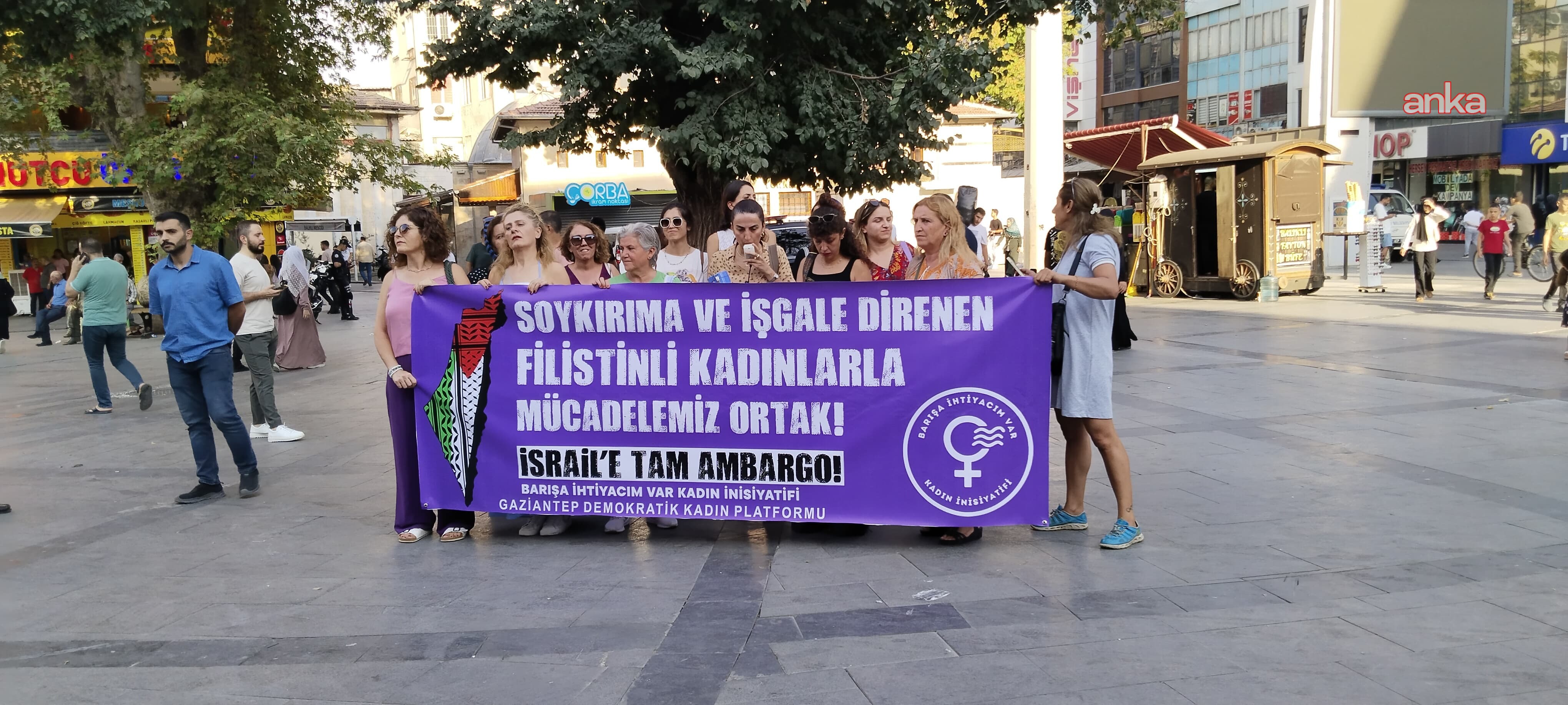 Gaziantep'te kadınlar Filistin için sokağa çıktı