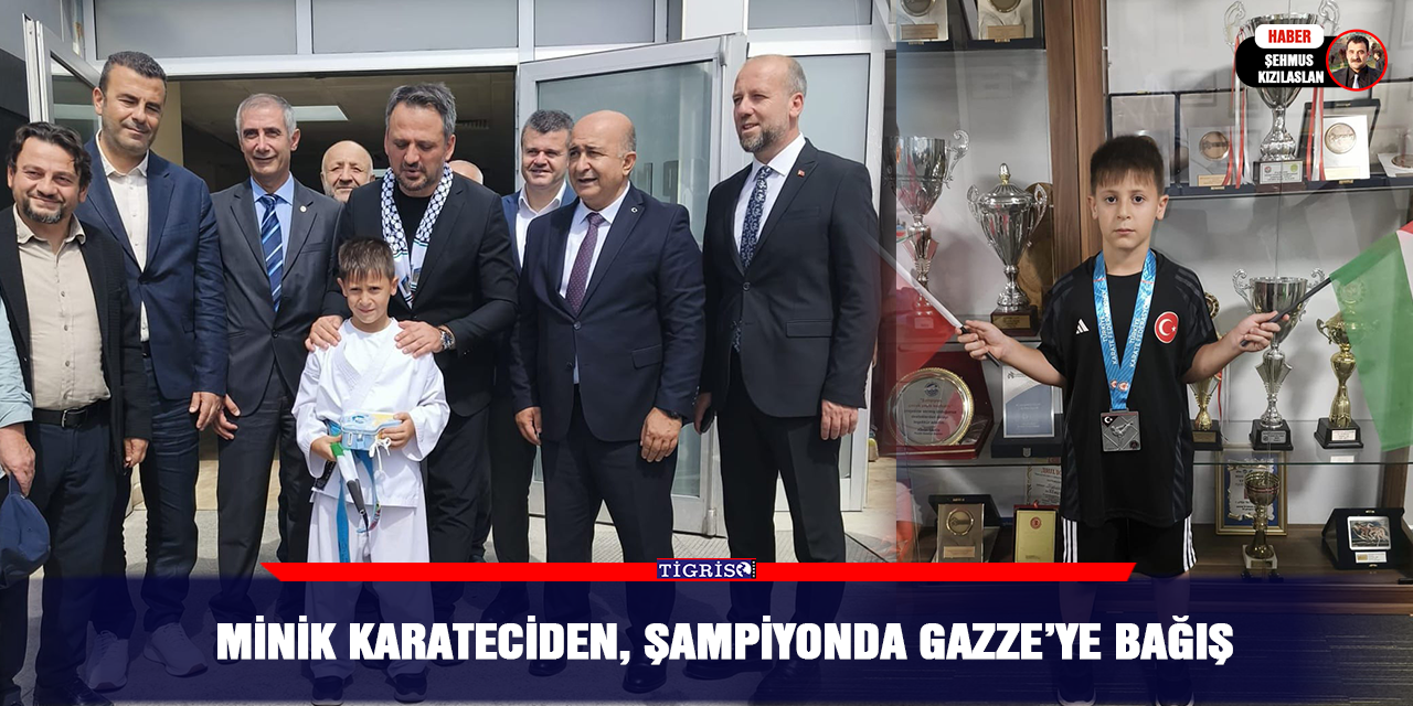 Minik karateciden, şampiyonda Gazze’ye bağış