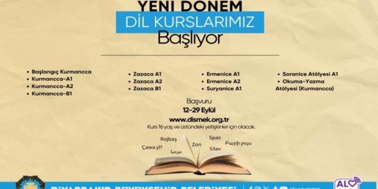 Diyarbakır Büyükşehir Belediyesi dil kursu başvuruları başladı