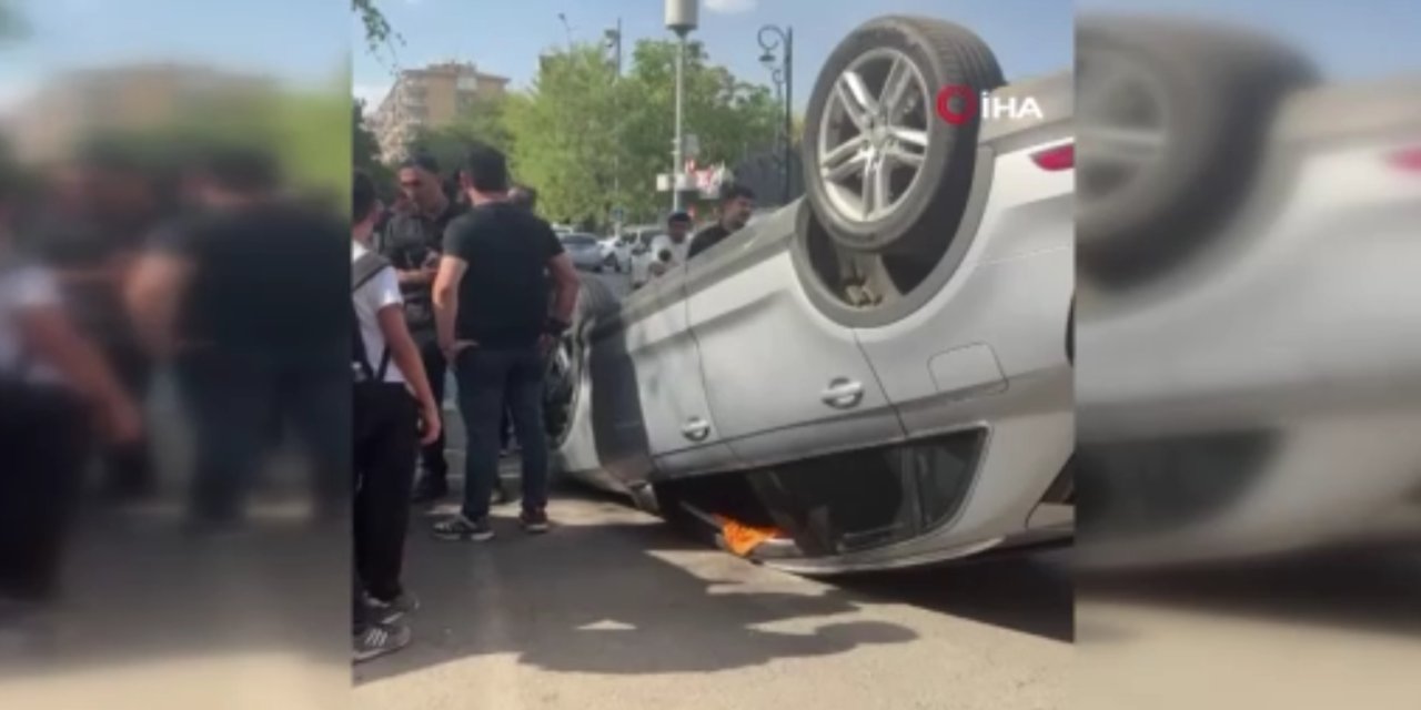 Diyarbakır'da otomobil takla attı: Ehliyetsiz sürücü olay yerinden kaçtı