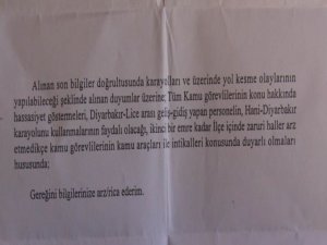 Lice Kaymakamı: Kamu personeli ilçe dışına çıkmasın