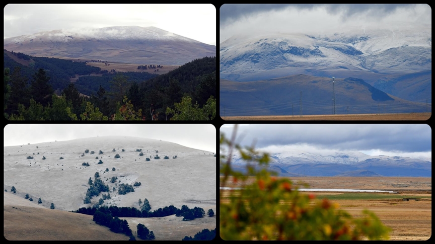 Sarıkamış’a mevsimin ilk karı düştü
