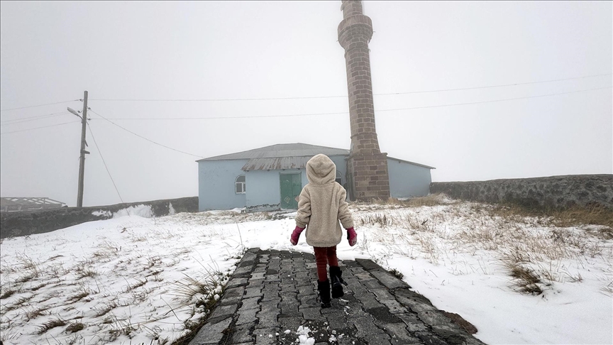 Ardahan ile Kars'ın yüksek kesimlerine kar yağdı
