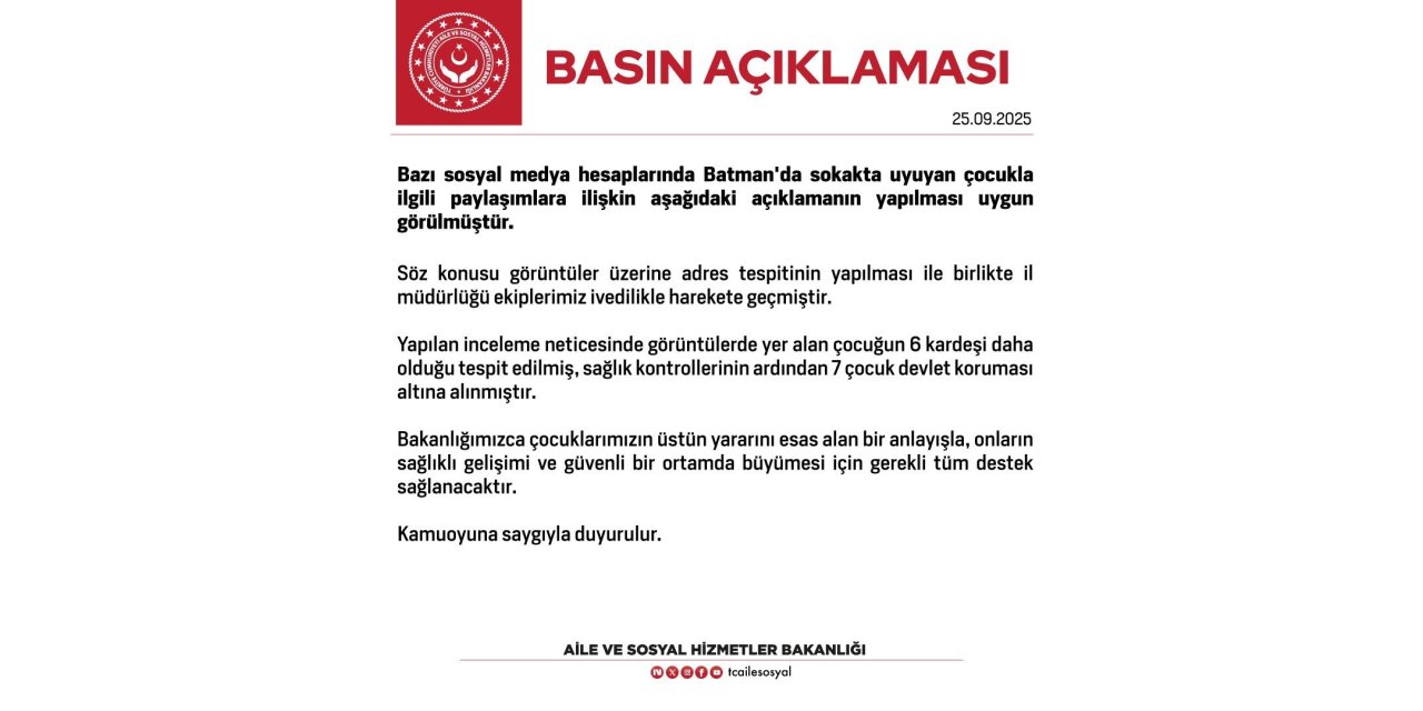 7 kardeş koruma altına alındı