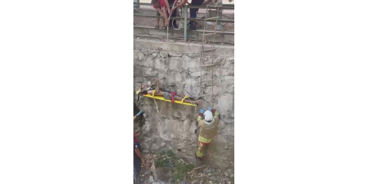 Sulama kanalına düşen engelli vatandaş kurtarıldı