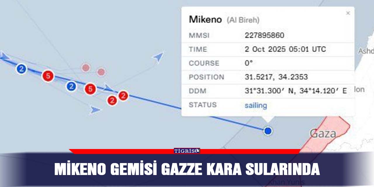 Mikeno gemisi Gazze kara sularında