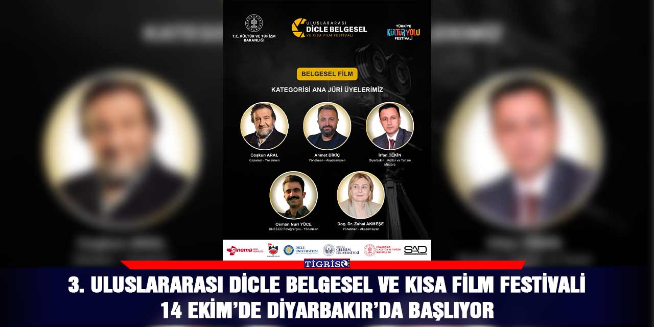 3. Uluslararası Dicle Belgesel ve Kısa Film Festivali 14 Ekim’de Diyarbakır’da Başlıyor