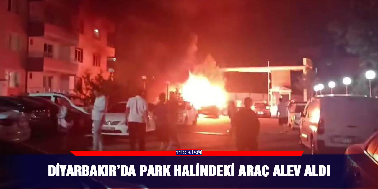 Diyarbakır’da park halindeki araç alev aldı