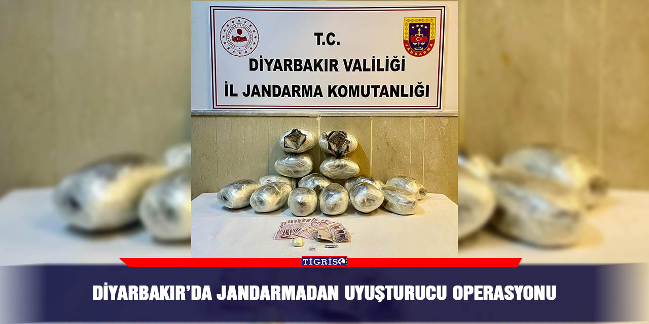 Diyarbakır’da jandarmadan uyuşturucu operasyonu