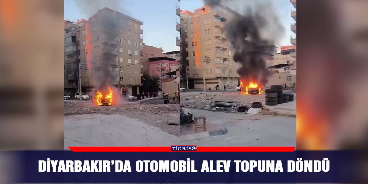 Diyarbakır’da otomobil alev topuna döndü