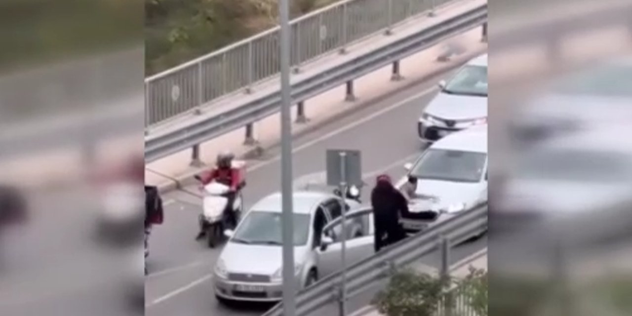 Trafikte iki sürücü arasında kavga