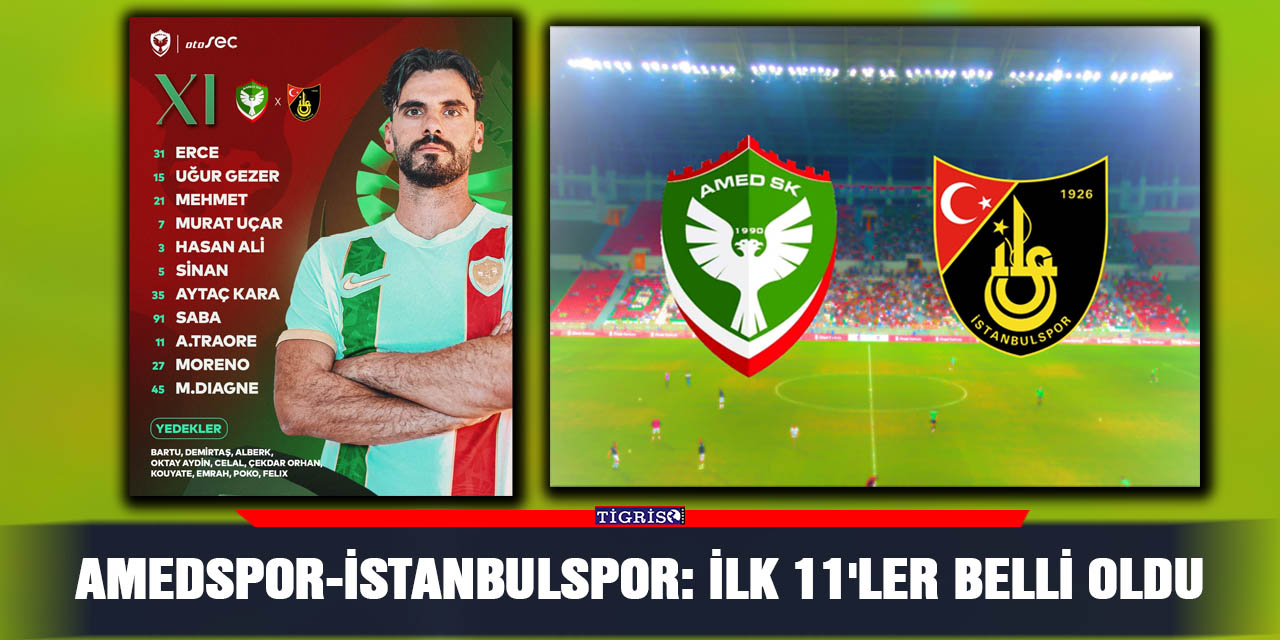 Amedspor-İstanbulspor: İlk 11'ler belli oldu