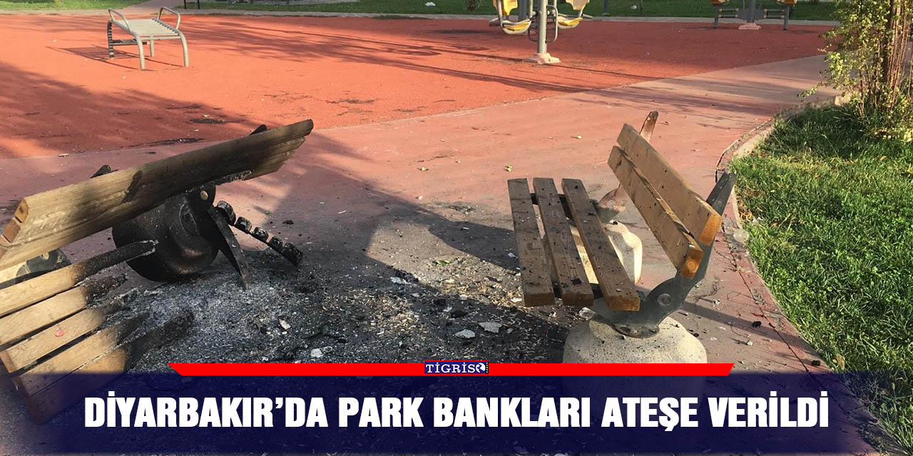 Diyarbakır’da park bankları ateşe verildi