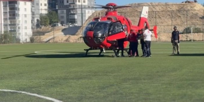 Beyin kanaması geçiren hasta helikopterle sevk edildi